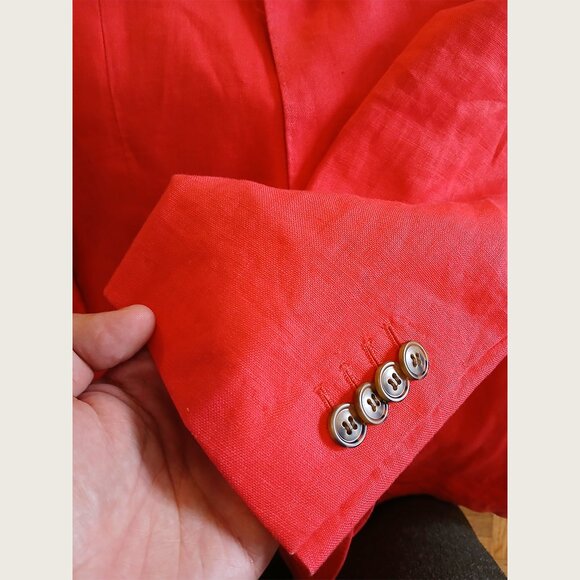 GANT - 100% linen red 3-button jacket - Sz 50 - Picture 5 of 8